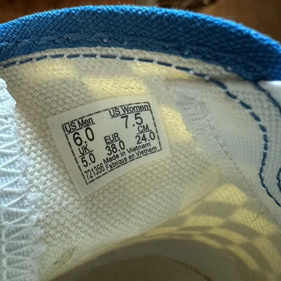 Vans Checkered Slip-On Sneakers Blue and White - Picture 3 of 4